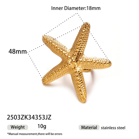 Light Luxury Trendy All Match Conch Sea Star Sun Necklace Made Of 18K Gold And Stainless Steel