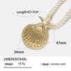 Light Luxury Trendy All Match Conch Sea Star Sun Necklace Made Of 18K Gold And Stainless Steel