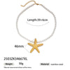 Light Luxury Trendy All Match Conch Sea Star Sun Necklace Made Of 18K Gold And Stainless Steel