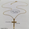 Light Luxury Unisex Geometric Stainless Steel 14K Goldplated Cross Necklace With Vacuum Plating