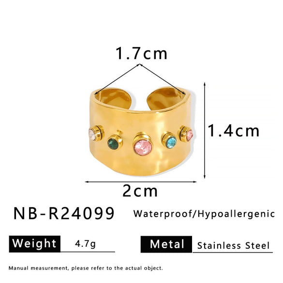 Light Luxury Vintage Unisex Geometric Drop Shape Stainless Steel Earrings And Ring With 18K Vacuum Plating In Furnace Niche Design High End Simple Style Jewelry
