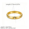 Light Luxury White And Green Zircon Plain Ring Gold And Silver Twotone Women's Ring