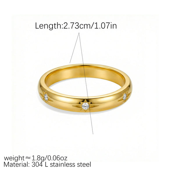 Light Luxury White And Green Zircon Plain Ring Gold And Silver Twotone Women's Ring