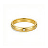 Light Luxury White And Green Zircon Plain Ring Gold And Silver Twotone Women's Ring