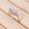 Light Luxury Women's Copper Ring Inlaid With Zircon Wing Heart Shape Electroplated