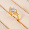 Light Luxury Women's Copper Ring Inlaid With Zircon Wing Heart Shape Electroplated