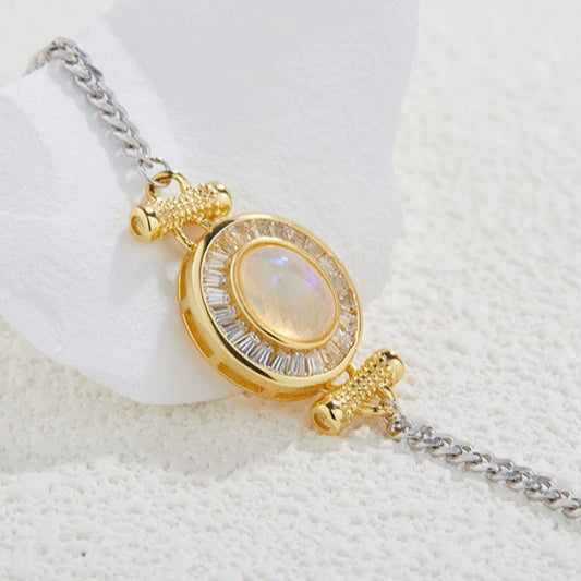 Light Luxury Women's Geometric S925 Sterling Silver Bracelet Set With Precious Stones