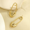 Light Luxury Women's Heartshaped Stainless Steel Earrings With Geometric Pattern And Electroplating