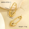 Light Luxury Women's Heartshaped Stainless Steel Earrings With Geometric Pattern And Electroplating