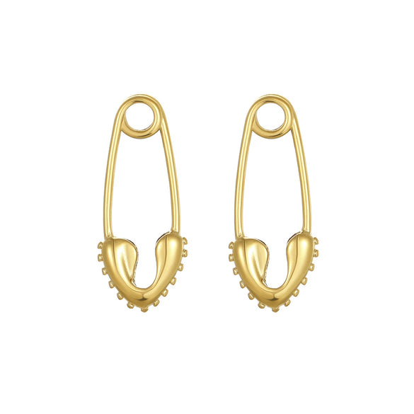 Light Luxury Women's Heartshaped Stainless Steel Earrings With Geometric Pattern And Electroplating