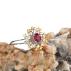 Light Luxury Women's Jewelry Set With S925 Sterling Silver And Natural Ruby Color Gemstone Geometric Ring