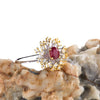 Light Luxury Women's Jewelry Set With S925 Sterling Silver And Natural Ruby Color Gemstone Geometric Ring