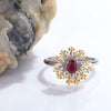 Light Luxury Women's Jewelry Set With S925 Sterling Silver And Natural Ruby Color Gemstone Geometric Ring