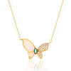 Light Luxury Women's Necklace S925 Silver With Fritillaria Butterfly Animals Pattern Electroplated