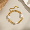 Light Luxury Women's Pearl Bracelets Geometric Stainless Steel Electroplated Accessories