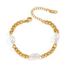 Light Luxury Women's Pearl Bracelets Geometric Stainless Steel Electroplated Accessories