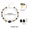 Light Luxury Women's Rhinestone Jewelry Set Necklace Earrings Ring With Inlay Design