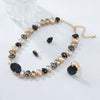 Light Luxury Women's Rhinestone Jewelry Set Necklace Earrings Ring With Inlay Design