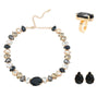 Light Luxury Women's Rhinestone Jewelry Set Necklace Earrings Ring With Inlay Design