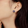 Light Luxury Women's S925 Sterling Silver Flower Zircon Earrings With Electroplating Design