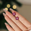 Light Luxury Women's S925 Sterling Silver Flower Zircon Earrings With Electroplating Design
