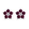 Light Luxury Women's S925 Sterling Silver Flower Zircon Earrings With Electroplating Design