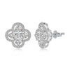 Light Luxury Women's S925 Sterling Silver Flowerpatterned Electroplated Earrings