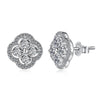 Light Luxury Women's S925 Sterling Silver Flowerpatterned Electroplated Earrings