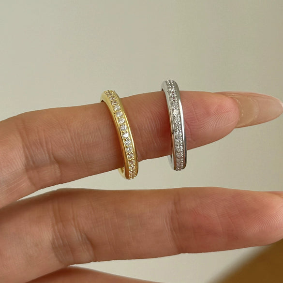 Light Luxury Women's S925 Sterling Silver Ring With Geometric Design And Electroplating