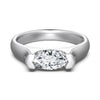 Light Luxury Women's S925 Sterling Silver Ring With Horse Eye Stone Inlaid And Drop Shape Electroplated