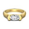Light Luxury Women's S925 Sterling Silver Ring With Horse Eye Stone Inlaid And Drop Shape Electroplated