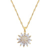 Light Luxury Women's Sunflower Pattern Titanium Steel Water Wave Chain Necklace With Electroplating