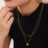 Light Luxury Women's Three Ring Stacked Clavicle Necklace In Mixed Color With Diamond Like Zircon On Stainless Steel Electroplated Geometric Design