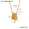Light Luxury Women's Three Ring Stacked Clavicle Necklace In Mixed Color With Diamond Like Zircon On Stainless Steel Electroplated Geometric Design