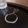 Light Luxury Zircon Adjustable Copper Bracelet With Geometric Design