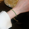 Light Luxury Zircon Adjustable Copper Bracelet With Geometric Design