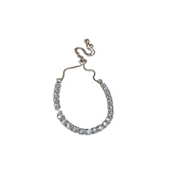 Light Luxury Zircon Adjustable Copper Bracelet With Geometric Design