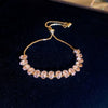 Light Luxury Zircon Adjustable Copper Bracelet With Geometric Design