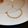 Light Luxury Zircon Adjustable Copper Bracelet With Geometric Design