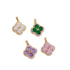 Light Luxury Zircon Four Leaf Clover Pendant Necklace Inlay Flower Style Jewelry Accessory