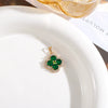 Light Luxury Zircon Four Leaf Clover Pendant Necklace Inlay Flower Style Jewelry Accessory