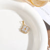 Light Luxury Zircon Four Leaf Clover Pendant Necklace Inlay Flower Style Jewelry Accessory