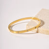 Light Luxury Zircon Golden Titanium Stainless Steel Bracelet With Geometric Style And Electroplating Treatment