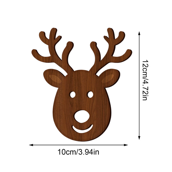 Lightup Wooden Reindeer Wall Sticker Selfadhesive Christmas Decoration With Printed Finish For Festive Home And Commercial Decor
