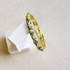 Lily Floral Openwork Enamel Bracelet With Colorful Rhinestone Accents And A Slim Circular Design