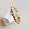 Lily Floral Openwork Enamel Bracelet With Colorful Rhinestone Accents And A Slim Circular Design