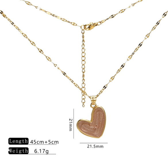 Lip Chain Necklace Stainless Steel Heart Shape Electroplating Little Fresh Style Jewelry