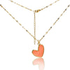 Lip Chain Necklace Stainless Steel Heart Shape Electroplating Little Fresh Style Jewelry