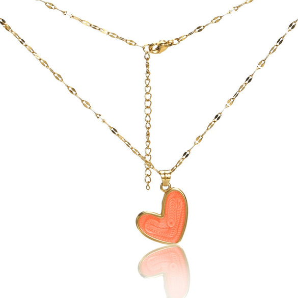 Lip Chain Necklace Stainless Steel Heart Shape Electroplating Little Fresh Style Jewelry