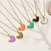 Lip Chain Necklace Stainless Steel Heart Shape Electroplating Little Fresh Style Jewelry